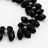 Electroplate Glass Faceted Teardrop Beads Strands X-EGLA-D014-14-2