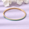 304 Stainless Steel Enamel Hinged Cuff Bangles for Women SA-CBAC920-15G-01H-1