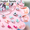 50Pcs Printed Opaque Acrylic European Beads MACR-SP0002-21C-6