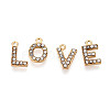 304 Stainless Steel and Rhinestone Pendants STAS-T071-11A-G-2