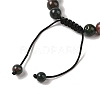 8mm Round Natural Indian Agate  Braided Bead Bracelets BJEW-C067-01B-27-4