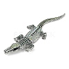 Alloy Rhinestones Alligator Brooches JEWB-S022-07B-2