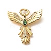 Brass Micro Pave Cubic Zirconia with Glass Pendants KK-U055-10G-02-1