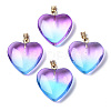 Two Tone Spray Painted Glass Pendants GLAA-N035-016-C02-1