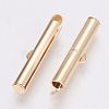 Brass Slide On End Clasp Tubes KK-Q747-11G-KC-2