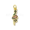 Real 18K Gold Plated Brass Pave Cubic Zirconia Pendants KK-M283-03B-G-1