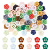 80Pcs 4-Hole Porcelain Buttons PORC-PJ0001-03-1