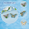 HOBBIESAY 2Pcs 2 Style Rhinestone Butterfly Brooch Pin JEWB-HY0001-16-4