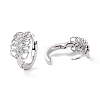 Leaf Clear Cubic Zirconia Small Hoop Earrings for Women EJEW-C002-05P-RS-2
