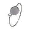 304 Stainless Steel Blank Bangle Bases with Flat Round STAS-Z088-01P-03-1