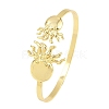 Marine Organism Brass Cuff Bangles for Women BJEW-D368-03I-G-4