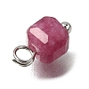Natural Colorful Tourmaline Faceted Table Cut Cube Charms PALLOY-JF04367-02-5