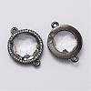 Brass Micro Pave Cubic Zirconia Links ZIRC-F045-12B-C-RS-2