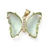Brass Micro Pave Clear Cubic Zirconia Pendants ZIRC-P079-A01-M-2