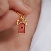 Rotating 304 Stainless Steel Enamel Tarot Card Pendant Necklaces with Rhinestone FS-WG0CC16-01-2