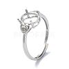 Adjustable 925 Sterling Silver Ring Components STER-K179-32P-1