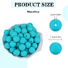 80Pcs Round Silicone Focal Beads SIL-SZ0001-24-01-2