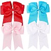 Bowknot Polyester Alligator Hair Clips for Women Girls OHAR-CP0001-26A-1