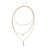 Alloy 3 Layer Necklaces for Women WG9523E-08-1
