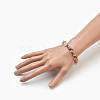 Natural Rutilated Quartz and Wood Beads Stretch Bracelets BJEW-JB03859-01-3