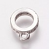 Brass Cubic Zirconia Tube Bails KK-P134-64P-2
