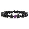 Round Natural Amethyst Beaded Stretch Bracelets for Women Men LS-XP2963-6-1