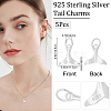 5Pcs 925 Sterling Silver Pendants STER-BBC0001-22-2