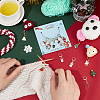 Alloy Enamel Christmas Theme Pendant Locking Stitch Markers HJEW-AB00085-3