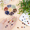 140Pcs 7 Styles Natural Amethyst & Lapis Lazuli & Blue Spot Jasper & Green Aventurine & Yellow Tiger Eye & Yellow Jade & Red Jasper Chakra Beads G-PA0001-93B-3