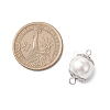White Round Shell Pearl Links Connector Charms PALLOY-JF04383-2