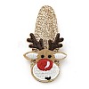 Christmas Deer Glitter Gretel Fabric with PU leather Snap Hair Clips LS-PHAR-G006-05P-2