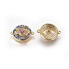 Golden Tone Brass Micro Pave Cubic Zirconia Links ZIRC-L075-05A-G-2
