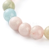 Natural Morganite Round Beads Stretch Bracelet for Girl Women BJEW-JB06926-5