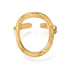 Hollow Oval 304 Stainless Steel Open Cuff Ring for Women RJEW-F161-02G-20-2