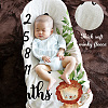 Polyester Baby Monthly Milestone Blanket for Boy and Girl AJEW-WH0406-001-4