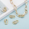 Brass Micro Pave Cubic Zirconia Screw Carabiner Lock Charms ZIRC-G160-22G-6