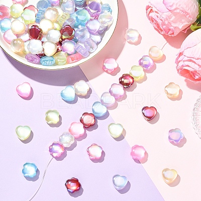 30Pcs 3 Styles UV Plating Resin Beads RESI-YW0005-80-1