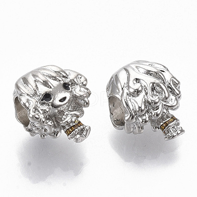 Alloy Enamel European Beads ENAM-N052-04-1