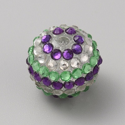 Easter Theme Chunky Resin Rhinestone Bubblegum Ball Beads RESI-CJC0025-02D-1