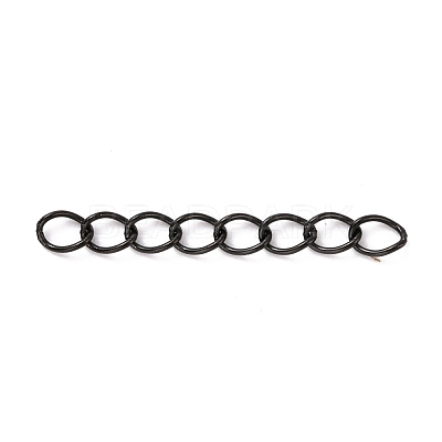 Ion Plating(IP) 304 Stainless Steel Curb Chains Extender STAS-WH0032-02B-EB-1