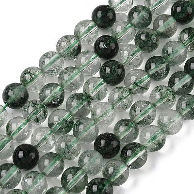 Dyed Round Natural Crackle Quartz Beads Strands G-K084-8mm-04A-1