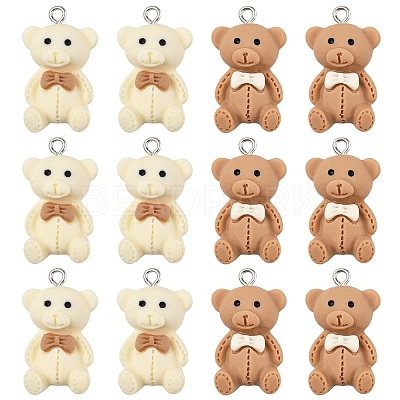 10Pcs Opaque Resin Pendants RESI-YW0004-12A-1