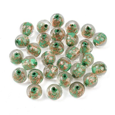 Handmade Gold Sand Lampwork Beads LAMP-K029-08I-1