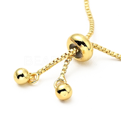 Clear Cubic Zirconia & Enamel Star with Evil Eye Links Slider Bracelet BJEW-A127-03G-1