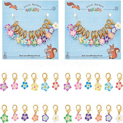 24Pcs Handmade Polymer Clay Flower Pendant Decorations HJEW-NB0001-58-1