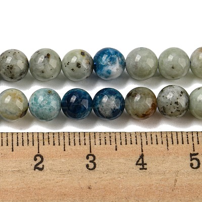 Natural Blue Azurite in Calcite Beads Strands G-NH0003-F01-01-1