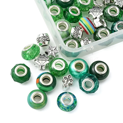 DIY Tibetan Style Alloy & Resin European Beads Making Finding Kits DIY-FS0006-78A-1