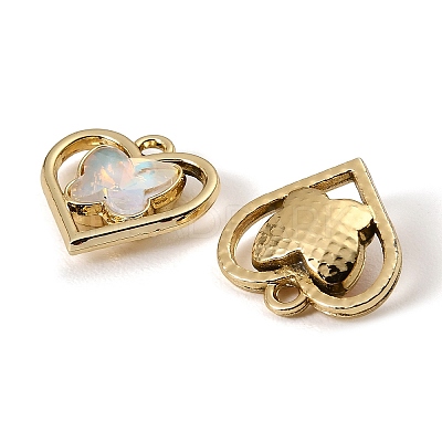 UV Plating Alloy Glass Pendants FIND-K032-21G-1