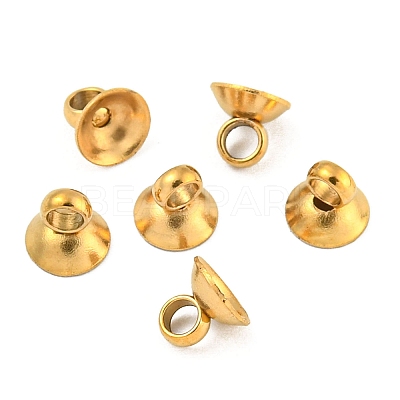 304 Stainless Steel Bead Cap Pendant Bails STAS-G224-24G-06-1