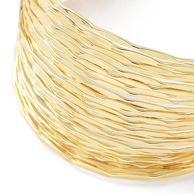 Rack Plating Brass Multi Line Cuff Bangle for Women BJEW-B070-04G-1
